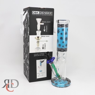 WATER PIPE STRAIGHT TUBE COLOR DOWNSTEM BLUE LEAF END PROHIBITION IN A GIFT BOX WP1930 1CT